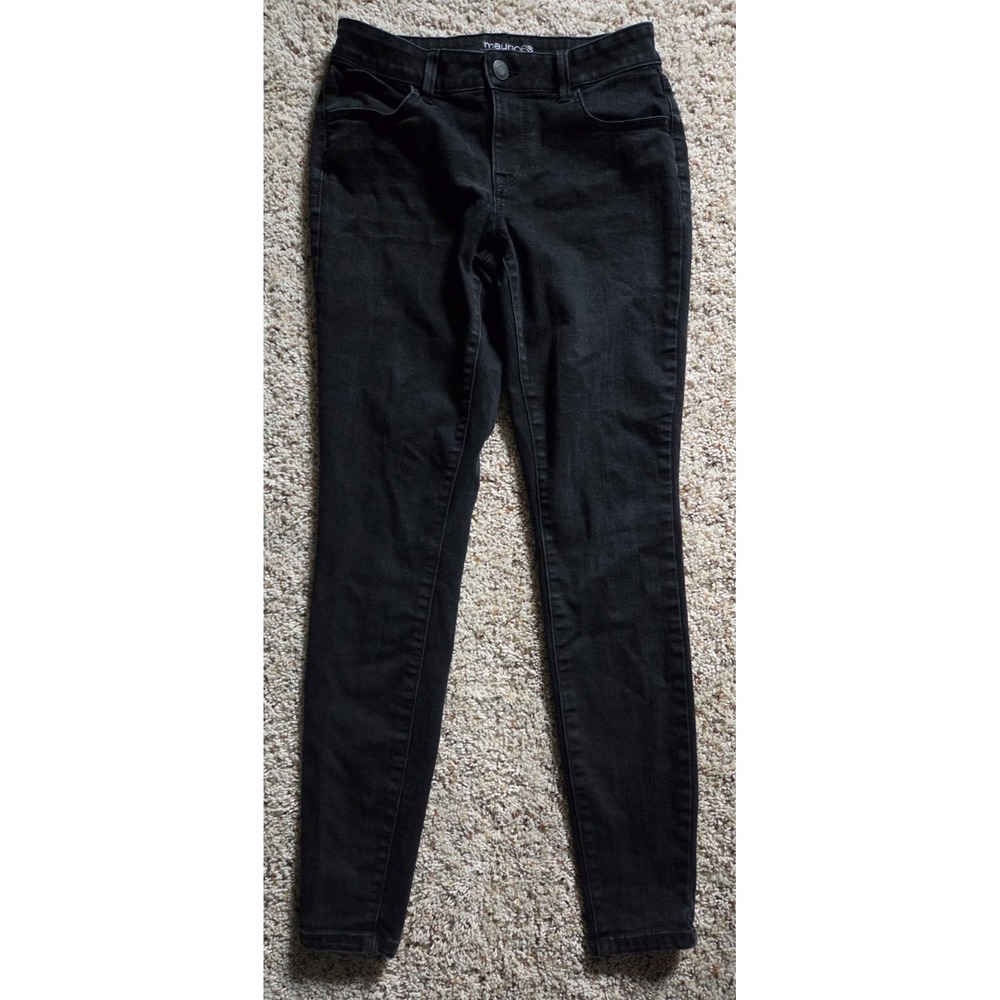 NICE! Women's Maurices Black Jeans Mid-Rise SMALL (4-6) LONG Denim